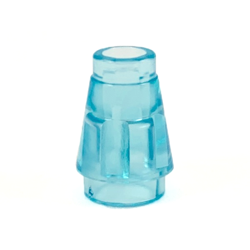 Kegel 1x1 met groef aan de bovenkant Trans Light Blue